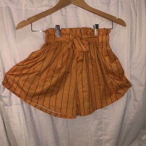 light orange&black stripe skort from shein